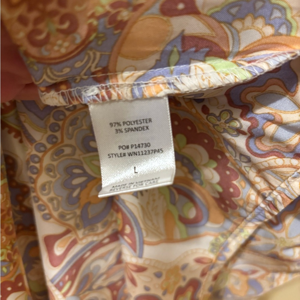 Timing Paisley Boho Tank Top | Size L | Flowy Spaghetti Strap Camisole - Picture 5 of 5